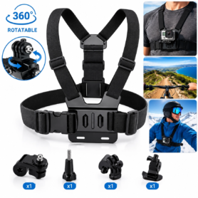 Wangcmcol Harnais De Poitrine Pour Caméra D’action – Réglable – Attache Rapide – Compatible avec Action 4 et Ace Pro