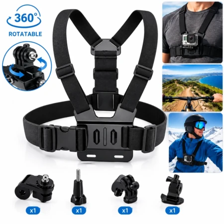Wangcmcol Harnais De Poitrine Pour Caméra D'action – Réglable – Attache Rapide – Compatible avec Action 4 et Ace Pro